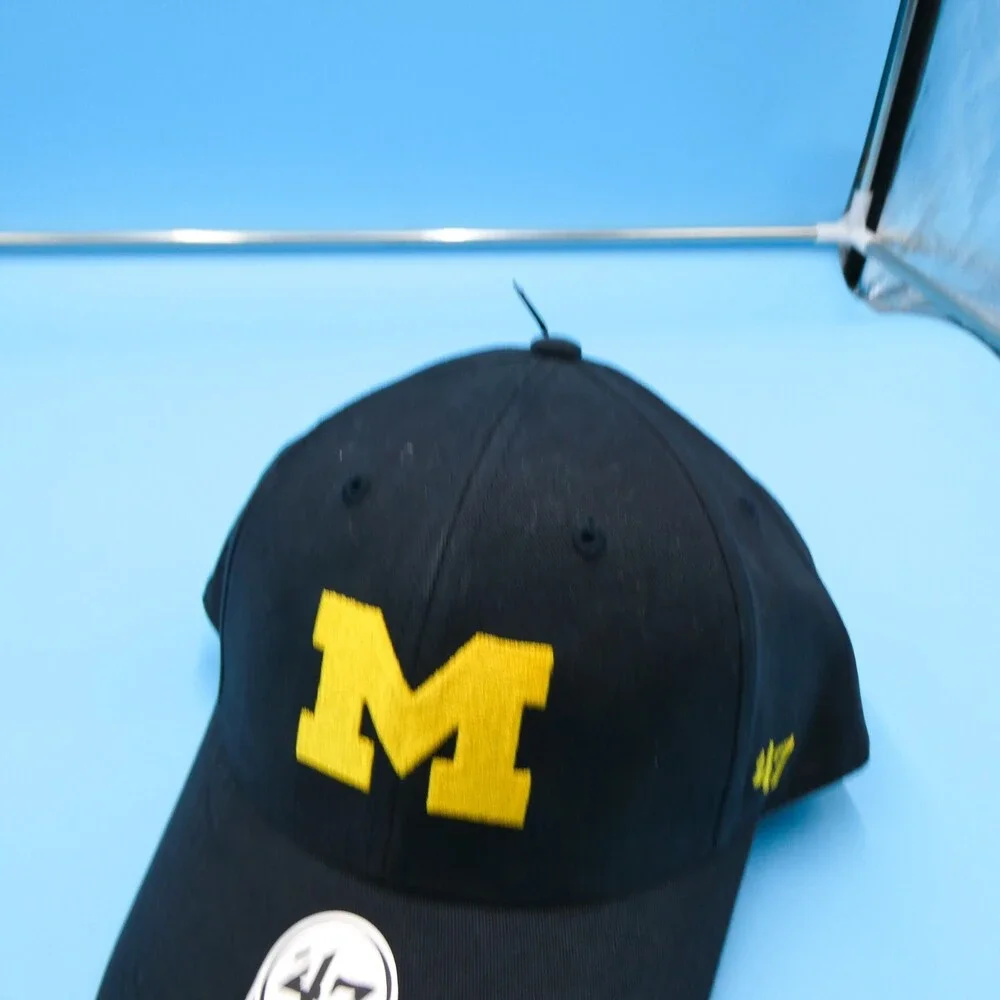 '47 Brand U of M Hat Youth Size Cap Michigan Wolverines‎ Dusty Blue Strap Boys